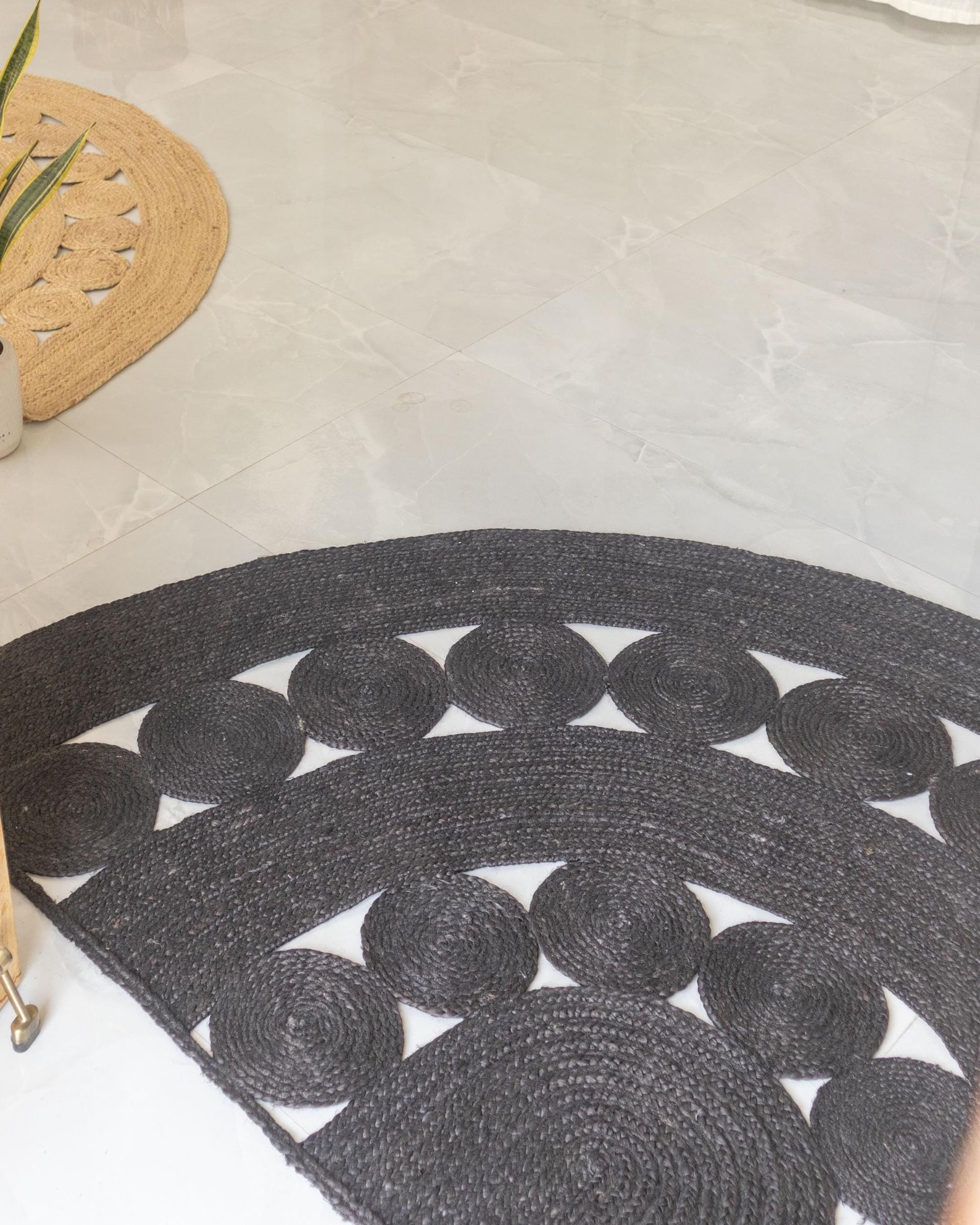 Handwoven Jute Half Moon Rug, Boho Entryway Decor - Etsy