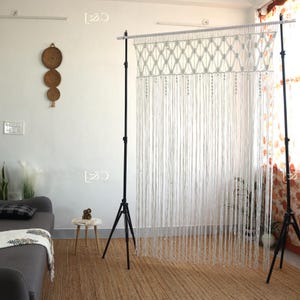 Large Macrame Curtain – Window or Door Hanging – Boho Wedding Backdrop – Handmade Wall Tapestry – Home & Party Decor – 100% Cotton - Curtain