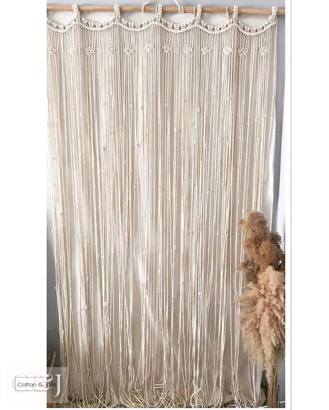 Macramé Doorway Curtains Bohemian Room Divider Handmade Etsy