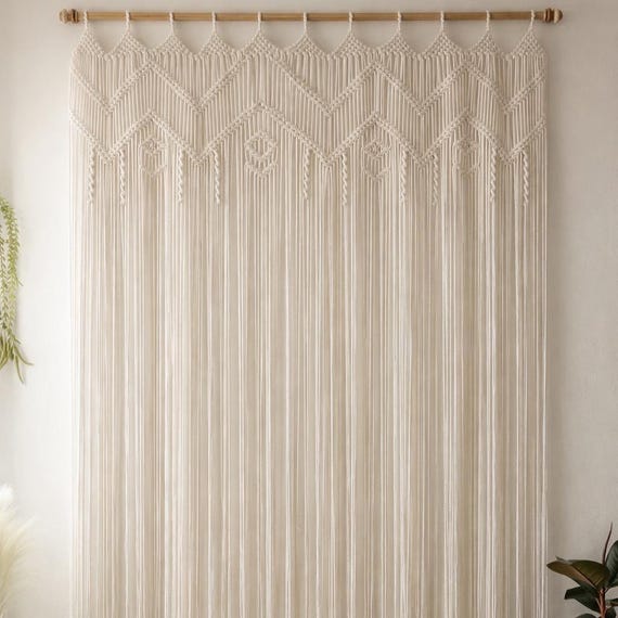 Handmade Macrame Doorway Curtain | Boho Room Divider