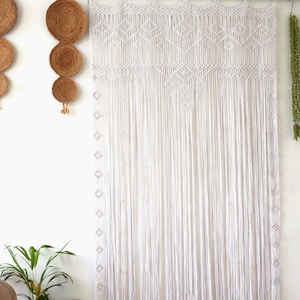 Macrame Curtain Room Divider | Wall Hanging | Doorway Window Curtains | Handwoven Wedding Backdrop Arch | Closet Curtain | Boho Wall Decor
