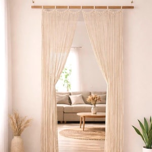 Tenda per porta in macramè / Tenda divisoria per stanza in stile boho / Tenda in macramè per armadio / Tenda con perline