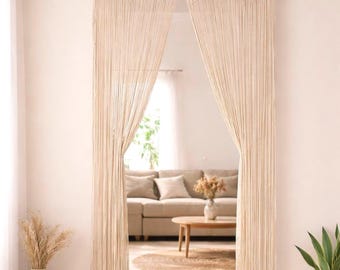 Macrame Doorway Curtain | Boho Room Divider | Closet macrame curtain | beaded curtain