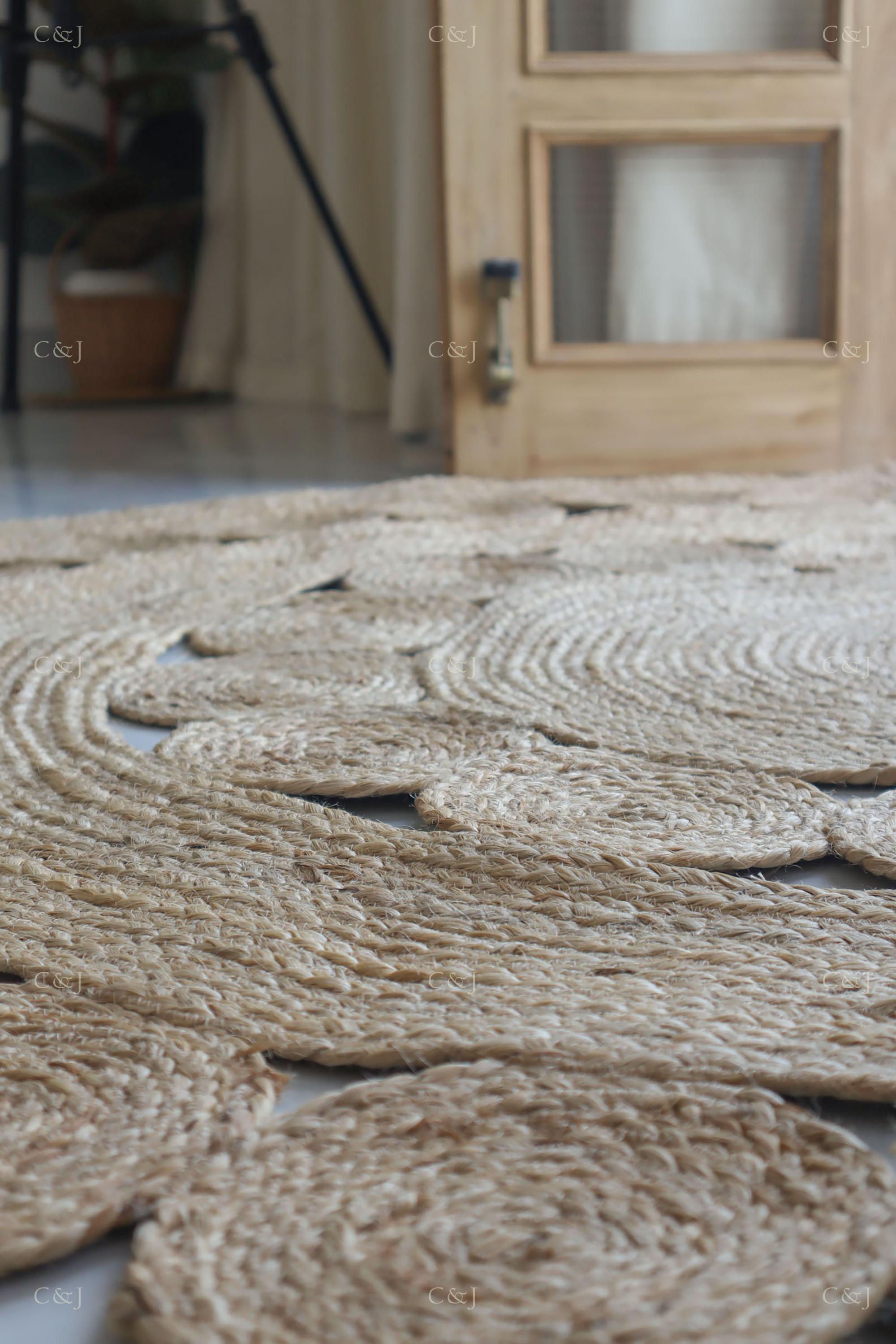 Handwoven Jute Half Moon Rug, Boho Entryway Decor - Etsy