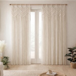 Handgjord makramédörrgardin | Boho rumsavdelare bild 6