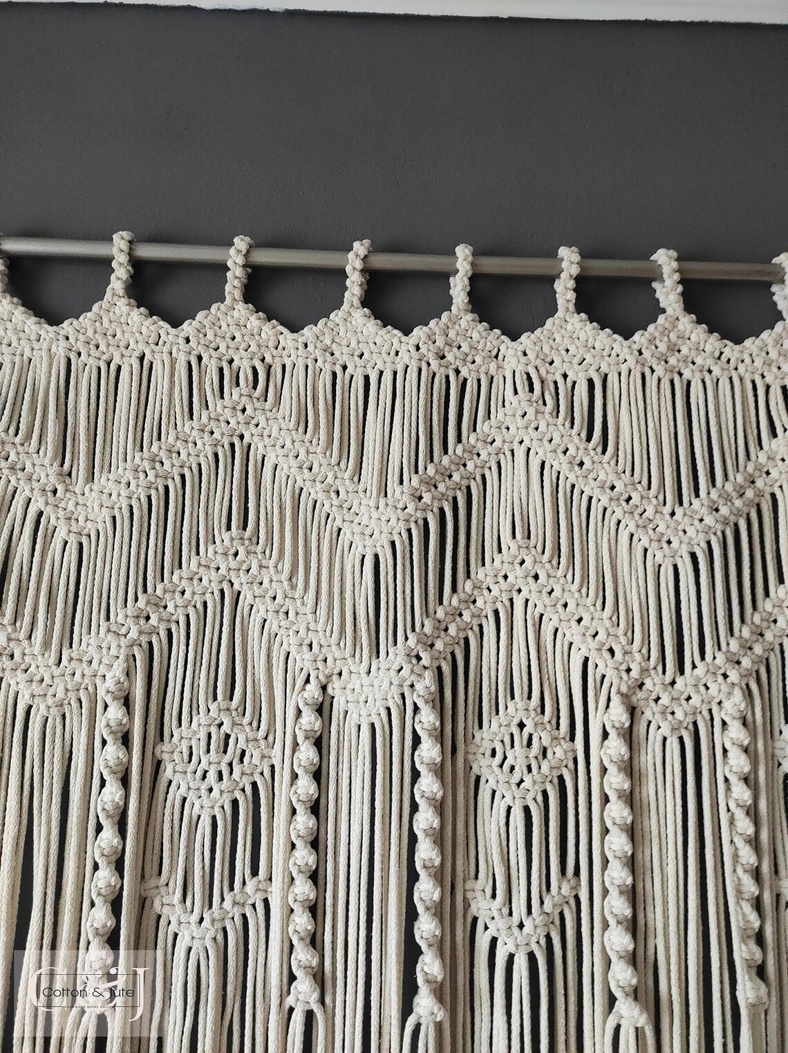 Macramé Doorway Curtains Bohemian Room Divider Handmade Etsy