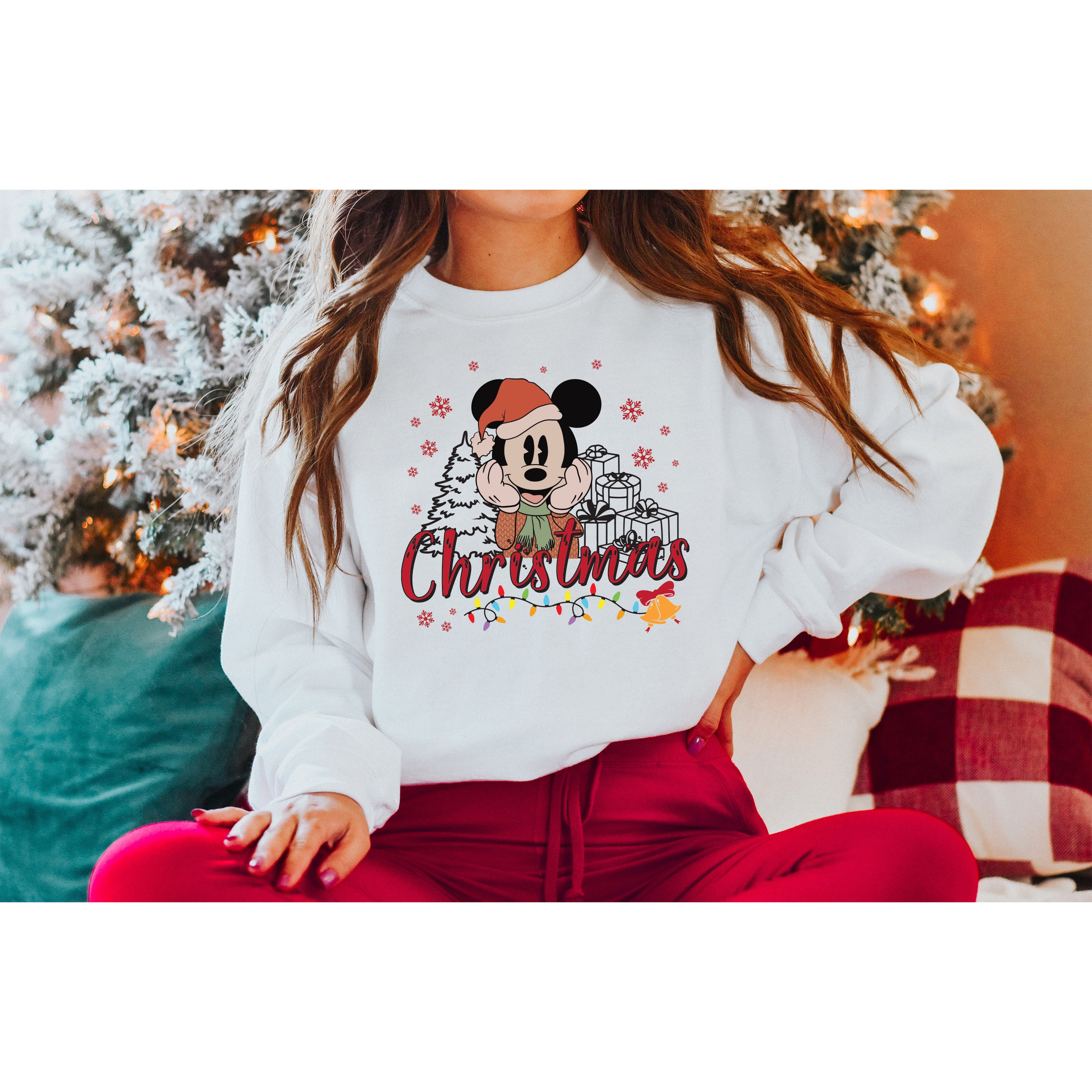 Discover Vintage Disney Christmas Sweatshirt, Mickey Christmas Sweatshirt, Christmas Hoodie, Mickey Christmas Hoodie, Mickey Mouse Christmas Sweater