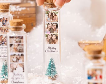 Photo Gift, Personalised First Christmas,Photo Gift for Best friend, Message in a Bottle Gift For Her Photo Booth Styly, Christmas Box Photo