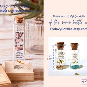 Always under the same Sky Long Distance Relationship Gift Deployment Miles apart Army wife Military plane Message in bottle with photos Gift image 9