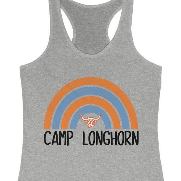 Camp Longhorn Rainbow Women's Ideal Racerback Tank