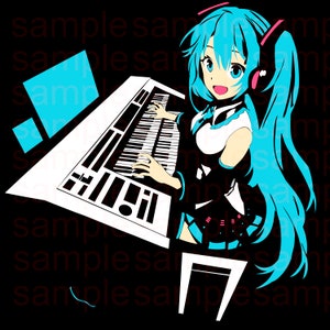 Hatsune Miku Anime Girl SVG PNG jpeg pdf