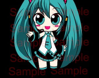 Hatsune Miku Anime Girl SVG PNG jpeg pdf