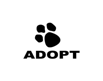 Adopt Dogs Paw Vinyl Decal Animal Rescue Decal