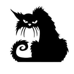 Angry Cat Sticker – 4x4 Inch Vinyl Decal For Car, Laptop, Window, Bumper, Grumpy Kitten Graphic