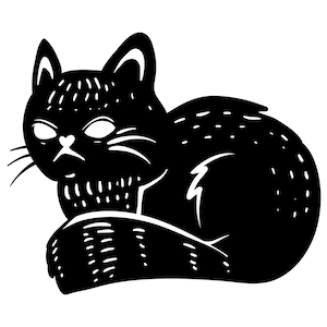 Celestial Black Cat Vinyl Decal
