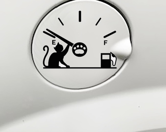 Cat Fuel Gauge Vinyl Car Decal - Etsy