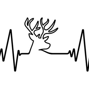 Deer Heartbeat Vinyl Decal Sticker