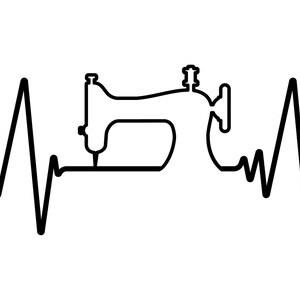 Sewing Heartbeat Vinyl Decal Sticker