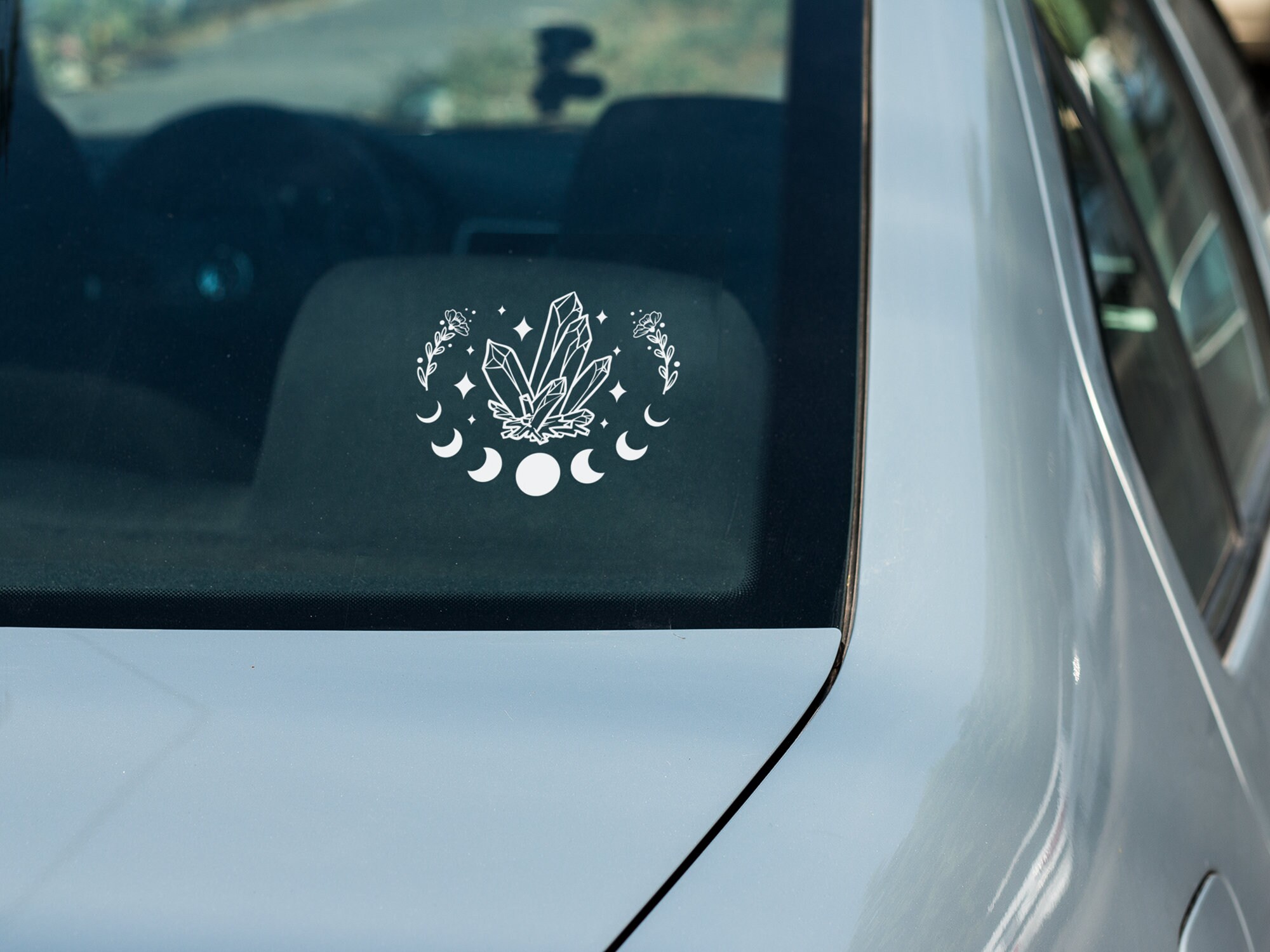 Celestial Crystal Moon Vinyl Decal - Etsy