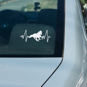 Horse Heartbeat Decal - Love for Horses - Rodeo Equestrian Decal