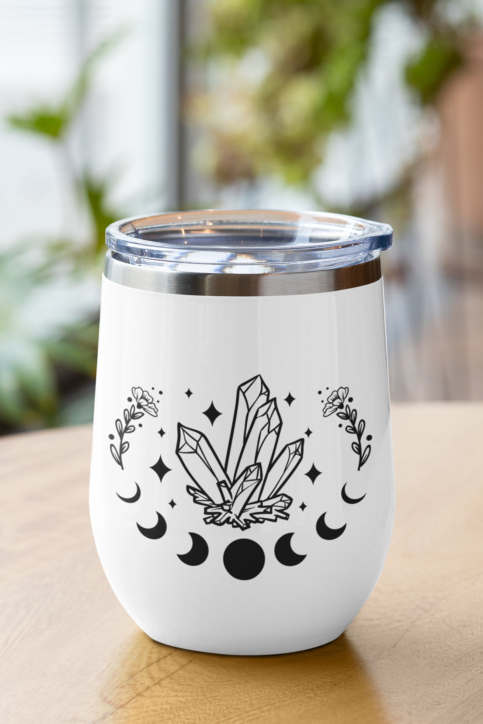 Celestial Crystal Moon Vinyl Decal - Etsy