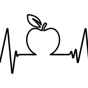 Apple Heartbeat Vinyl Decal Sticker