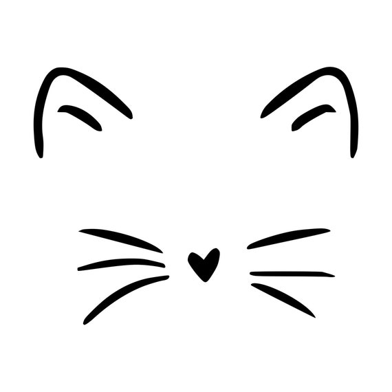 Cat Whiskers Vinyl Decal Etsy