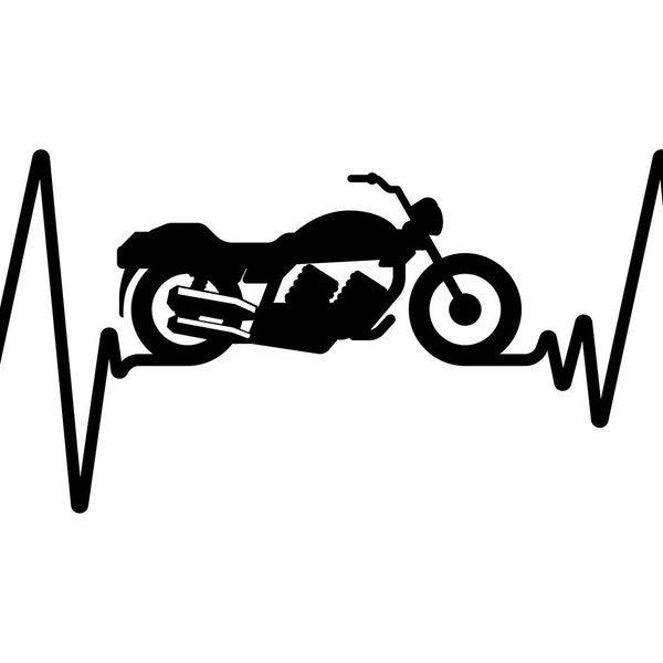 Motorcycle Heartbeat Vinyl Decal Sticker