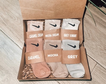 Adult and Baby neutral tones, Earth Tones 3 Pack Nike Solid Dye Socks, single pack or sets, adult Nike socks