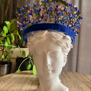 Pearl Wedding Crown Accessory Romantic Statement Handmade Beaded image 1