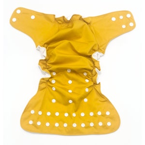 Pocket Cloth Diaper in &quot;Marigold Sunset&quot; Solid Color w/ Athletic Wicking Jersey (AWJ) Inner Liner (includes diaper insert)