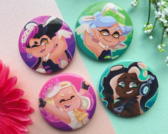 RETIRING DESIGN | Squid Sisters & Off the Hook Pinback Buttons