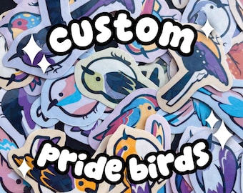 Custom Pride Flag Bird Stickers