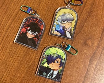 P3 P4 P5 Protagonist Stained Glass 2.5in Acrylic Keychain