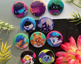 Deltarune Chapters 1 and 2 Pinback Buttons