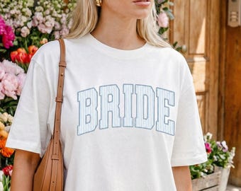 Camiseta Comfort Colors® para novia, rayas para novia, regalo para futura novia, camiseta de futura Sra., camiseta de boda para la novia, regalo para el prometido