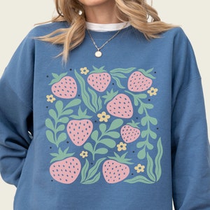 Sweat-shirt aux fraises, Cottagecore Garden Botanical