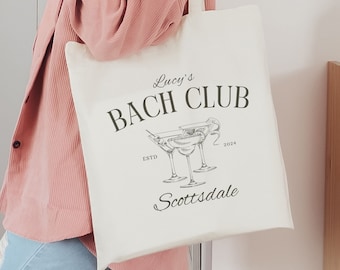 Bachelorette Tote, Custom Bachelorette tote bag, The bach club bachelorette tote, Bachelorette Party Favors, Bachelorette Totes, Club Bach