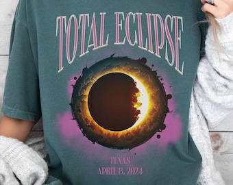 Total Solar Eclipse 2024 Shirt, Custom City, Eclipse Shirt, Solar Eclipse 2024, Solar Eclipse, Astrology Shirt, Science Teacher Shirt gift