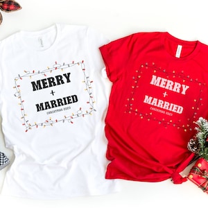 Our First Christmas as Mr. and Mrs., Couple Christmas Shirts, Christmas Matching Shirts, Family Christmas Shirts, Merry and Married Shirt