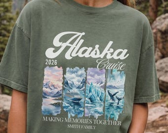 Camiseta personalizada para crucero por Alaska 2026, camiseta "Creando recuerdos juntos", crucero familiar, crucero juntos por Alaska, camiseta a juego para vacaciones en grupo.