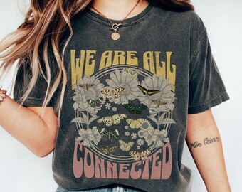 Comfort Colors Moth Graphic T-Shirt, Cottagecore Goblincore Clothing