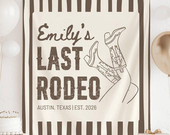 Last Rodeo Bachelorette Tapestry, Cowgirl Party Backdrop