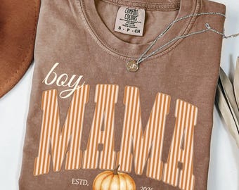 Camiseta de otoño para mamá de niño, camiseta Comfort Colors para mamá, camisetas de otoño para mamá, regalo para mamá primeriza, regalo para baby shower, regalo para mamá de niño