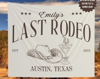 Last Rodeo Bachelorette Party Tapestry Banner, Western Theme