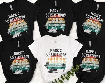 Personalized 50th Birthday Cruise Shirt, Cruisin' Crew Matching Tee