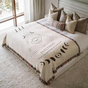 Angel Numbers Tapestry: Celestial Woven Cotton Blanket Bild 2