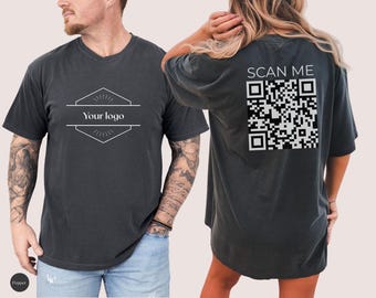 Custom Logo Comfort Colors T-Shirt, QR Code Business Shirt