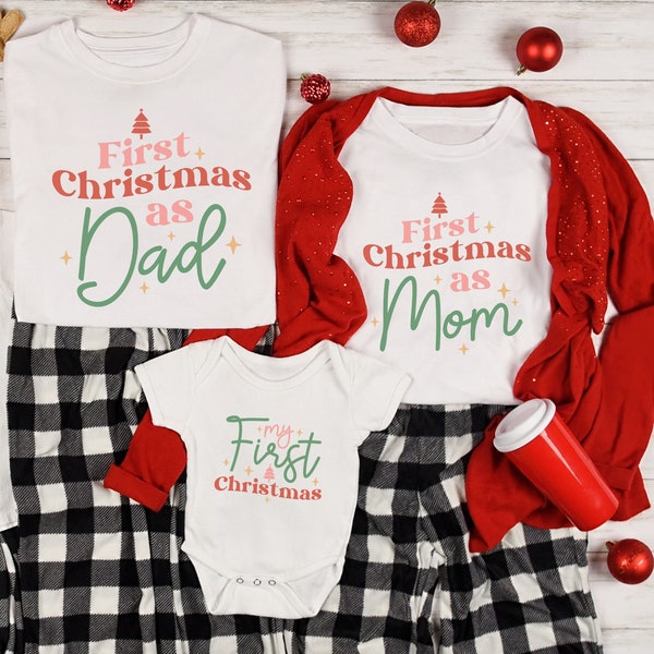 My First Christmas, First Christmas as Mom Shirts, Matching Christmas Shirts, First Christmas as Dad Shirt, Family Christmas Pajamas, Xmas