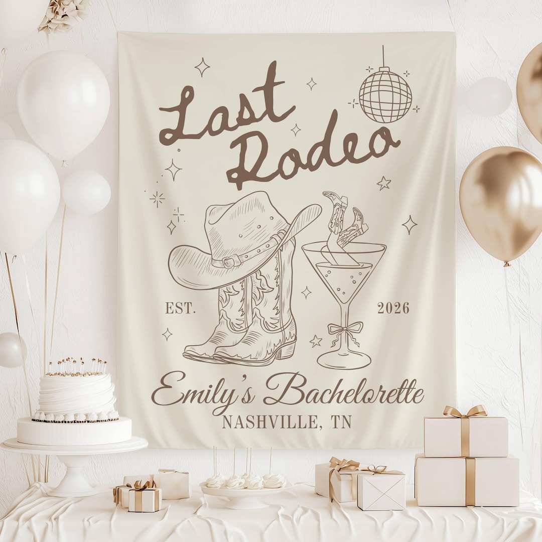 Last Rodeo Bachelorette Tapestry, Cowgirl Party Backdrop - Etsy